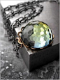 Vintage Domed Swarovski Crystal Pendant Necklace