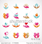Vector set with signs of love and care - collection with icons for abstract logo 正版图片在线交易平台 - 海洛创意（HelloRF） - 站酷旗下品牌 - Shutterstock中国独家合作伙伴