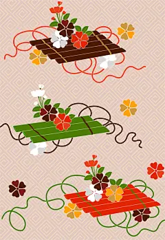 素雅手绘高端大气新中式花朵插画