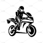 摩托车标志矢量设计。手绘式摩托车设计. 