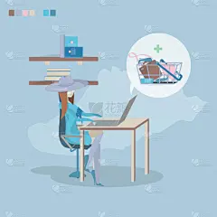 女孩,网上交友,分离着色,商务,篮子,安全,电子邮件,概念,技术,零售