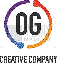 initial letter og creative circle logo design