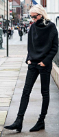 Black jumper, black jeans -always well dressed!: 