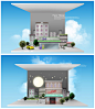 创意3D立体折纸咖啡店场景 - 素材中国16素材网