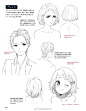 实用的男女头发形态理论
.
动漫人物头发的表现技法
.
学习插画人物漫画必备 ​​​​
