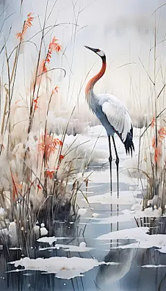 霜降手绘冰雪节气插画