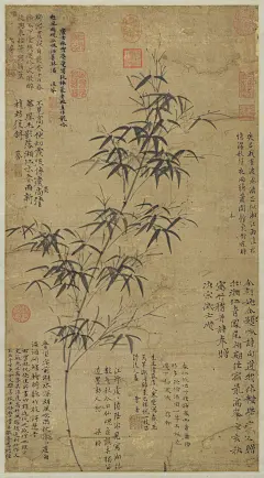 元 倪瓒 春雨新篁图 台北故宫博物院