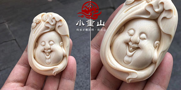 图片猛犸象牙雕刻工艺品猛犸牙雕大师李小珍作品赏析小重山猛犸咸鱼与