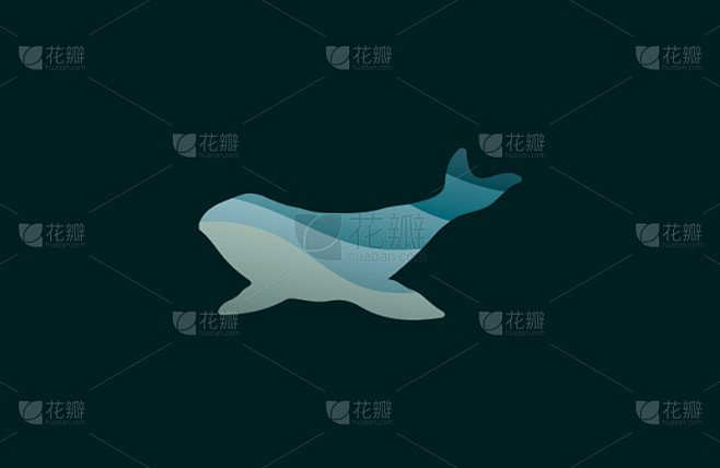 鲸鱼的标志。创意的 logo。海的标志。水标志设计。海洋的标志。动物标志.