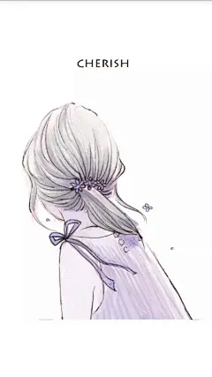 插画 手绘 发型 背影