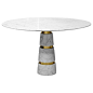 Koket Dining Room Table / Dining Table - Avalanche Portuguese Art Deco Carrara Marble