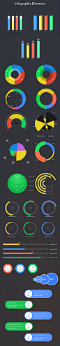 Flat Infographic Element Set : Flat Infographic Elements Set