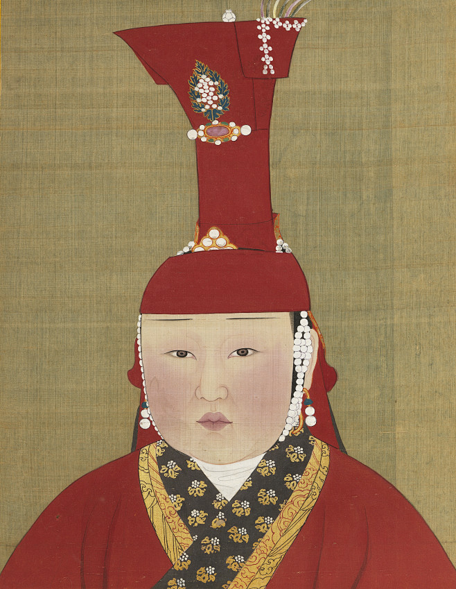元代皇帝 與 皇後像册#】軸。