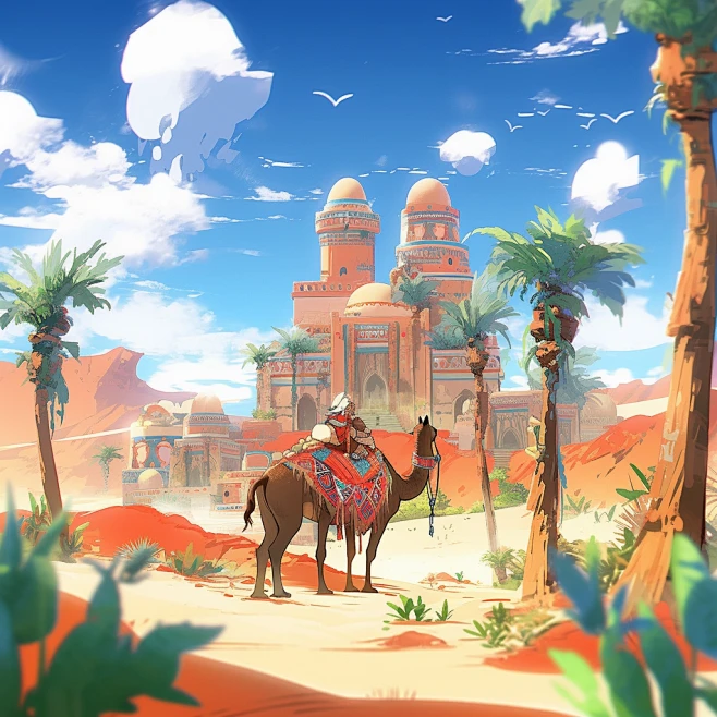 ddowns_Sahara_Desert_camel_Botany_colorful_A_lot_of_details图片_ai生成-场景图片 ...
