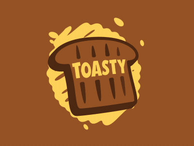 This may contain: toasty bread with the word toasty written on it in ...