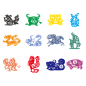#十二生肖# 鼠 牛 虎 兔 龙 蛇 马 羊 猴 鸡 狗 猪 png