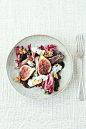 autumn salad with figs blue cheese  prosciutto: