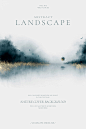 Abstract landscape poster in navy and golden