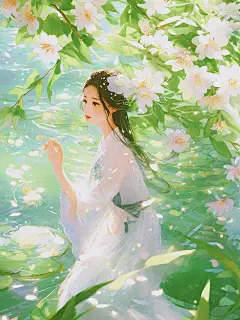古风插画｜出水芙蓉