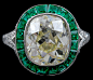 Platinum Diamond Emerald Ring - Yafa Jewelry