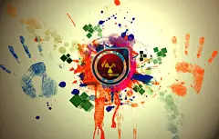 壁纸抽象，辐射，手，迹象