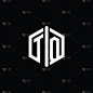 TQ Letter Logo monogram hexagon shape with connect