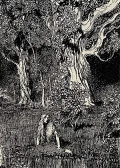 ⛓ the Brothers Grimm, Illustrated by Arthur Rackham

一系列令人眼花缭乱的「格林兄弟童话」彩色和黑白插图，由英国工艺大师阿瑟·拉克姆(1867-1939)绘制。拉克姆是英国插图黄金时代（包括从1850年到第一次世界大战开始的这几年）最著名的画家之一，在他的职业生涯中，形成了一种独特的风格，几乎是将令人不安的幽默与梦幻般的浪漫相结合。他的插图与文字一起呈现，进一步完善和阐释了格林兄弟的故事。这些插图在20世纪初期问世。