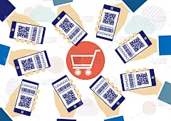 Smartphone screen frame shopping with QR code-Copy