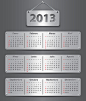 2013金属质感日历模板矢量素材-矢量-视觉中国下吧
