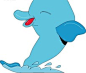 手绘一只蓝色的海豚