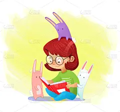 女孩,书,快乐,特写,可爱的,白色人种,自然美,读书,独处,休闲