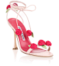 Xafiore pink leather rose sandal Manolo Blahnik - Savannah's : Ballerina pink leather sandal with leather rose detail from Manolo Blahnik. The Xafiore has a 105mm signature heel, pink leather rose details on the toe and ankle laces, and a pink leather ins