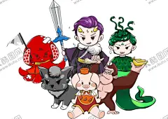 卡通动画人物 【酷图网】卡通,动漫,动画,flash,人物,古代,矢量图,头像