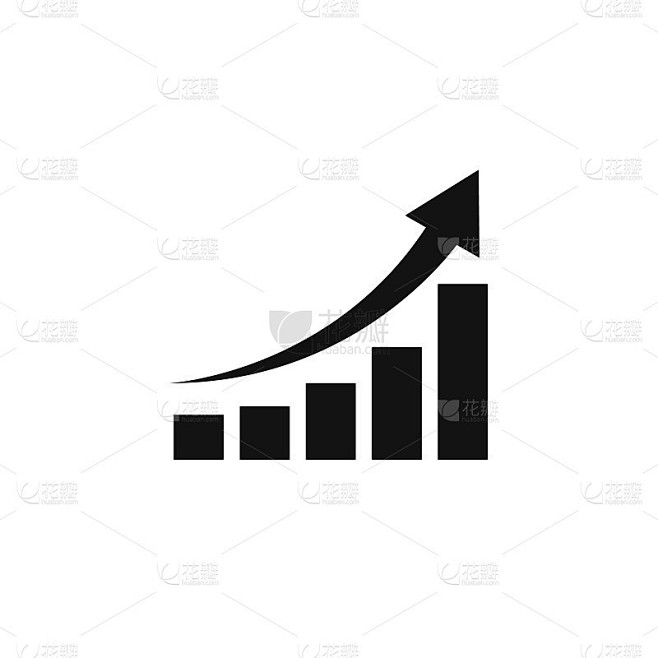 增长图形图标，矢量孤立的平面风格符号