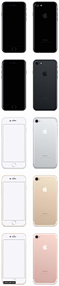 iPhone 7 正背面全色系模型 UI设计 