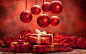 General 2560x1600 snow Christmas ornaments  presents decorations red candles