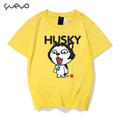 Yueyo/悦游哈士奇二哈表情包神烦狗日系潮牌短袖T恤男女情侣装