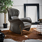 北欧设计师沙发椅客厅单人现代简约休闲羽绒单椅躺椅皮沙发椅子布