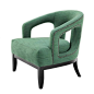 The Adam Occasional Chair from luxury Dutch brand, Eichholtz is a beautifully modern piece with heaps of character. Swooping curves create loops and arches which gives it a distinct silhouette. And the Adam is finished off perfectly with antique brass stu