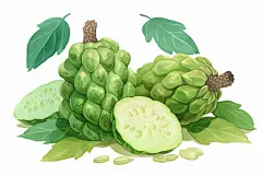 释迦果功效水果插画