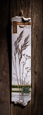 Botanical pieces have been pressed into the wet clay to create the elegant look of those wall plaques.Varied textures and vibrant colors make them an exquisite piece of the home decor ( W 3” x H 14” ):