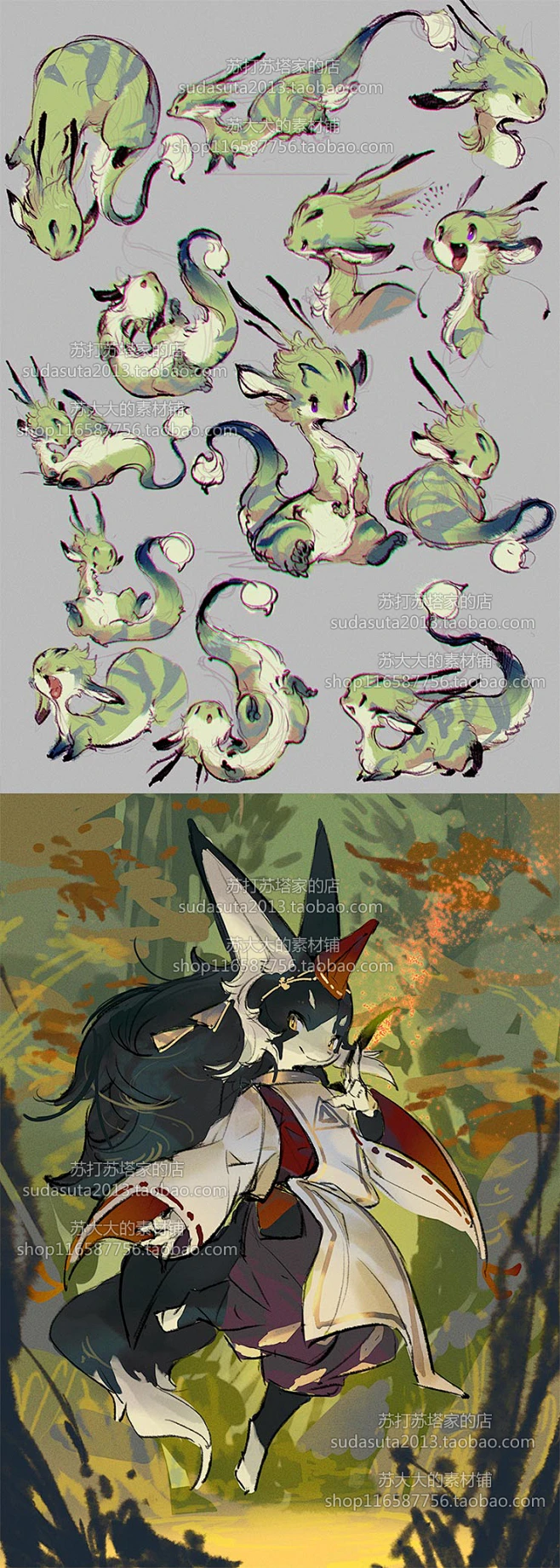 300张日本大神兽人CG插画图片妖怪拟人妖魔鬼怪宠物精灵怪兽人设-淘宝网图片_小物件图片素材-花瓣网