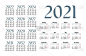 English calendar  2021_kvadrat