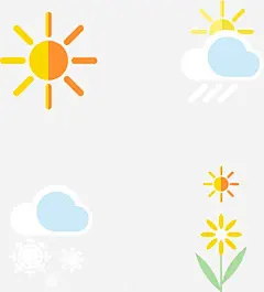 可爱天气预报png免抠素材_新图网 https://ixintu.com 大晴天 太阳 阴天有雨 小雪 矢量素材