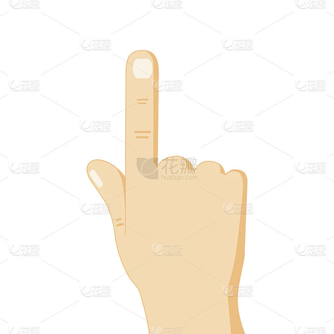 flat design hand pointing with index finger素材-花瓣网