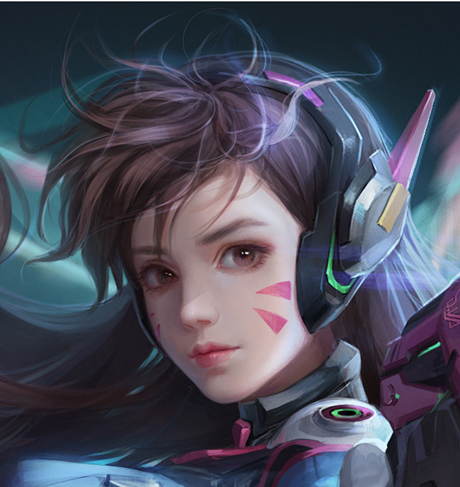 守望先锋 D.Va 同人图 插画 壁纸 ...