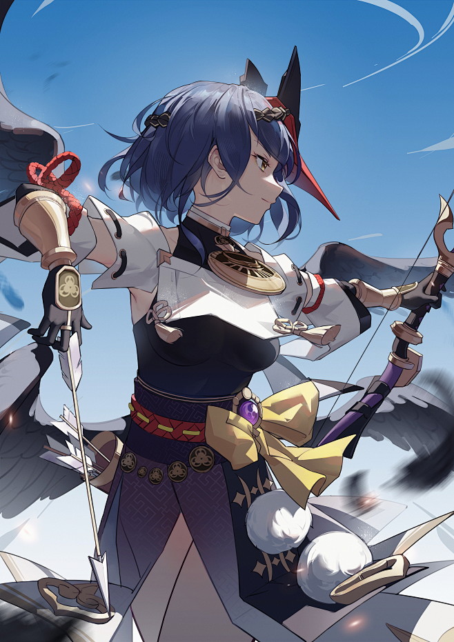 九条裟罗(4500×6366) 射箭 
