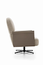Swivel fabric armchair with 4-spoke base with armrests BEYL by Ditre Italia
