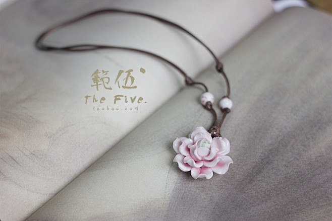 景德镇陶瓷 特色首饰品 花朵 编制可调节...