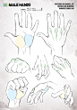 simplified anatomy 05 - male hands by mamoonart